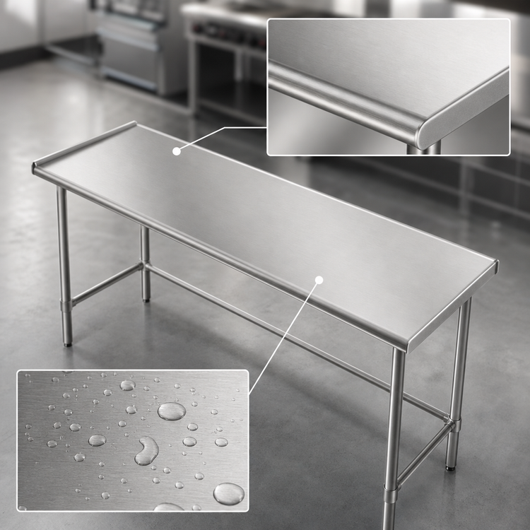 Product image #3 for Eagle Spec-Master Marine Series Stainless Steel Work Table, 108W x 24D, Open Base