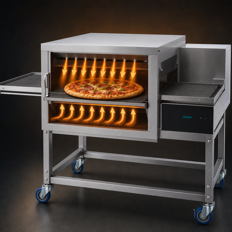 Product image #3 for Lincoln Impinger II Single-Deck Natural Gas Conveyor Pizza Oven with FastBake, Front Loading, Right-to-Left Belt