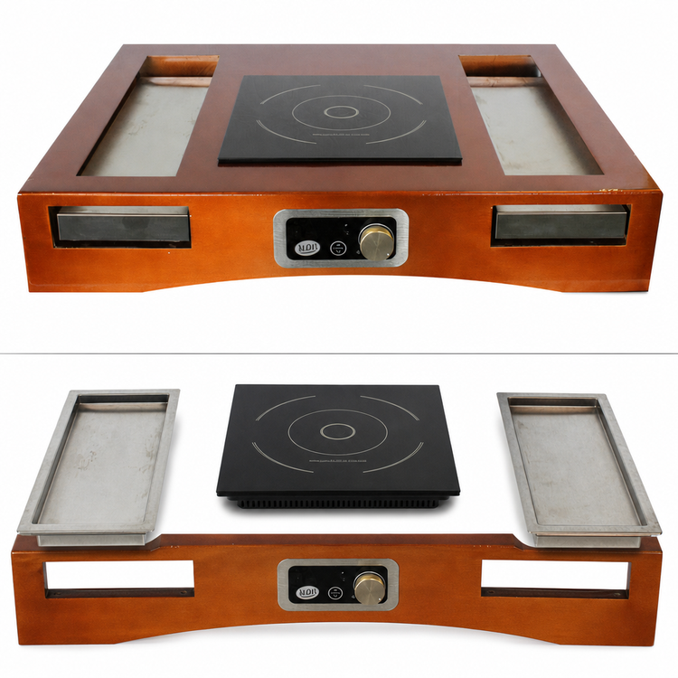 Product image #3 for TableCraft Single Induction Countertop Action Station Kit with Drop-In Cooktop and Cooling Plates