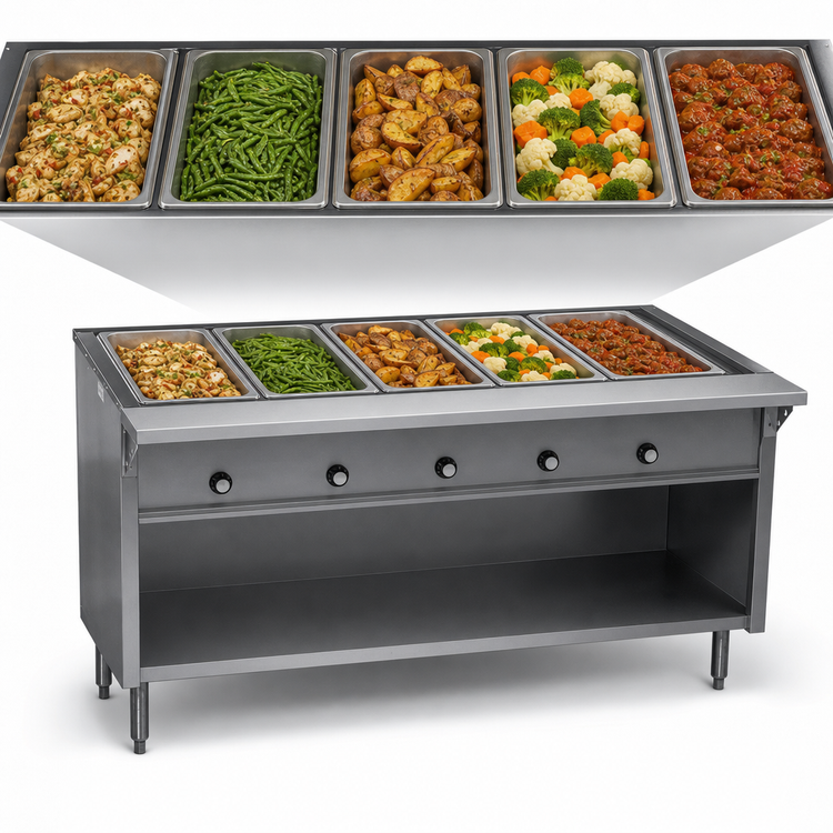 Product image #3 for Eagle Group Spec-Master HT5CB-208 79"W 5-Well Electric Hot Food Table with Enclosed Base