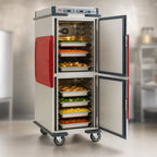 Thumbnail image #3 for Metro C5 Transport Armour C5T9D-DSB Full-Height Dual-Cavity Insulated Mobile Heated Holding Cabinet, 14 Sheet Pan/32 Hotel Pan Capacity