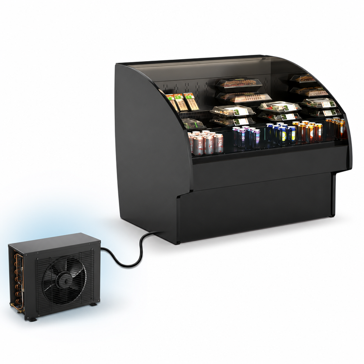 Product image #3 for Fusion® GLDSS643R Open Curved Remote Refrigerated Self-Service Display Case, 75-3/8 Inch W