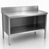 Thumbnail image #3 for Enclosed Base Open Front Work Table, 120 Inch W x 24 Inch D, 14 Gauge Stainless Steel Top, 5 Inch Backsplash