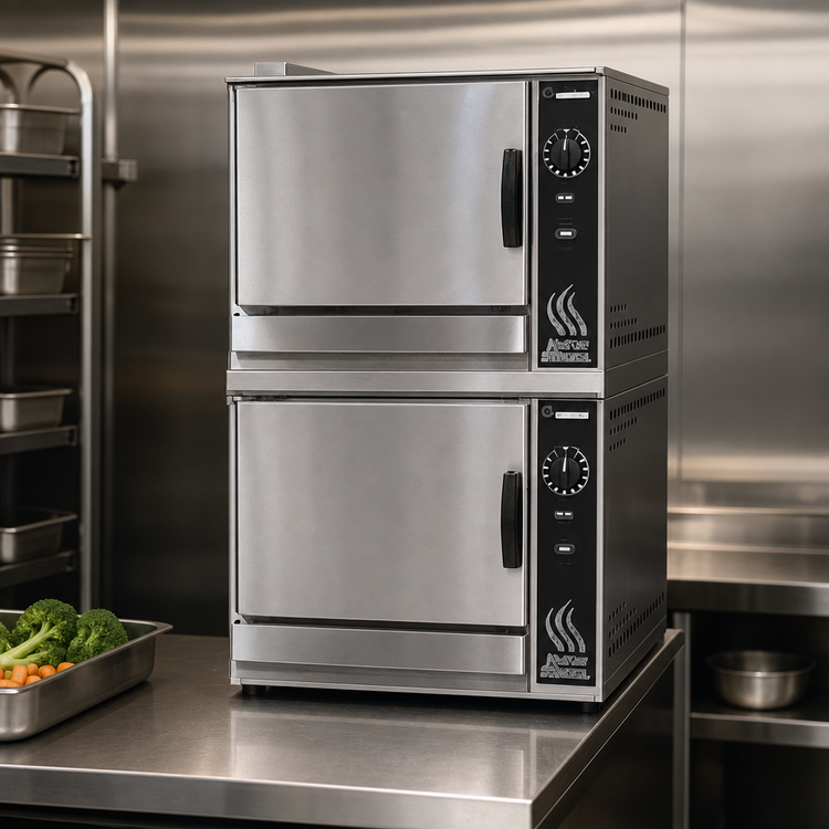 Product image #3 for Groen HyperSteam Double-Stacked Tabletop Electric Pressureless Convection Steamer