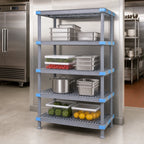 Thumbnail image #3 for Quantum QP215462VS-4 4-Shelf All-Polymer Shelving Unit with Dunnage Stand, 54 x 21 x 62 Inches, Gray