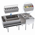 Thumbnail image #4 for Krowne Royal Series Single Zero-Step Speed Station with Sink, Glass Rinser, and Speedrail, 70 Inch x 24 Inch