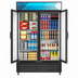 Thumbnail image #3 for KoolMore Two-Section Glass Door Merchandiser Refrigerator, 38 Cu. Ft., Bottom-Mount, Black