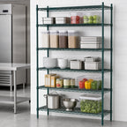 Thumbnail image #4 for Metro Super Erecta 5N347K3 42"W x 18"D x 74"H Stationary Starter Wire Shelving Unit, 5 Shelves, Green Epoxy Finish