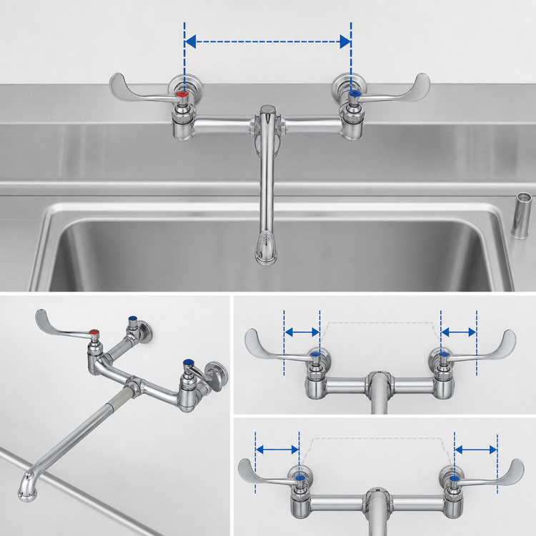 Product image #3 for T&S Brass B-0362 Wall-Mount Service Sink Faucet with 8-Inch Centers and 15-Inch Spout