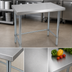 Thumbnail image #3 for BK Resources SVTOB-7230 Open Base Flat Top All Stainless Steel Work Table, 72 x 30 Inches, 18 Gauge