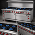 Thumbnail image #3 for American Range 72-Inch Gas Range with 12 Open Burners and 2 Convection Ovens