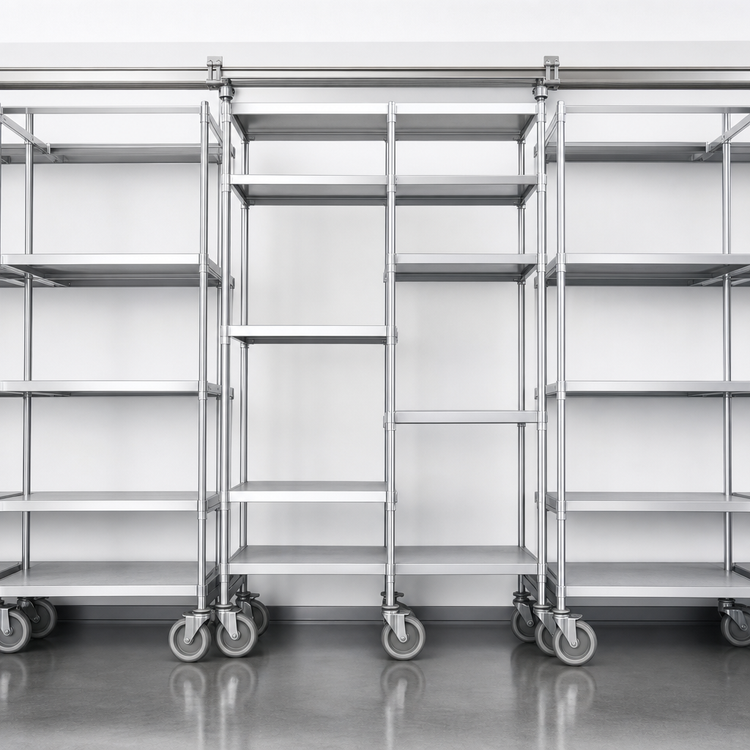 Product image #3 for Metro TOP-TRACK 24-Inch Chrome Plated Stationary Intermediate Unit Kit for Track Shelving