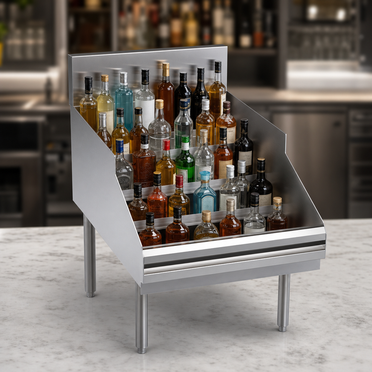 Product image #3 for Krowne Royal Series Freestanding Underbar Liquor Bottle Display Unit, 24 x 29 Inch, 28-Bottle Capacity