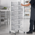 Thumbnail image #3 for Quantum Mobile Single-Sided Partition Wall Starter Unit with Bin Sections, 18 x 26 x 74 Inches, White/Chrome Finish