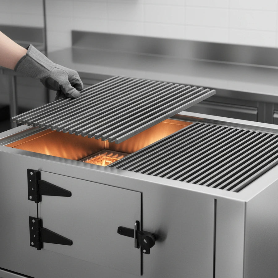 Effortlessly maintain sanitation with the Titan JLB-54's easily removable, heavy-duty top grates.