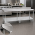 Thumbnail image #3 for Eagle Group Budget Series 430 Stainless Steel Work Table with 4-1/2 Inch Backsplash, Galvanized Base and Adjustable Undershelf, 120 x 36 Inches