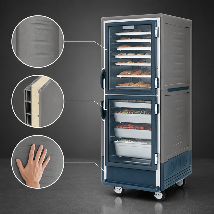 Product image #3 for Metro C5 3 Series Insulation Armour Heated Holding Cabinet, Full Height, Lower Wattage, Dutch Clear Doors, Gray