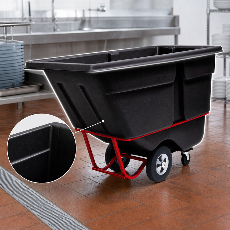 Product image #3 for Rubbermaid Commercial Products Standard Duty 1/2 Cubic Yard Rotational Molded Tilt Truck Trash Cart