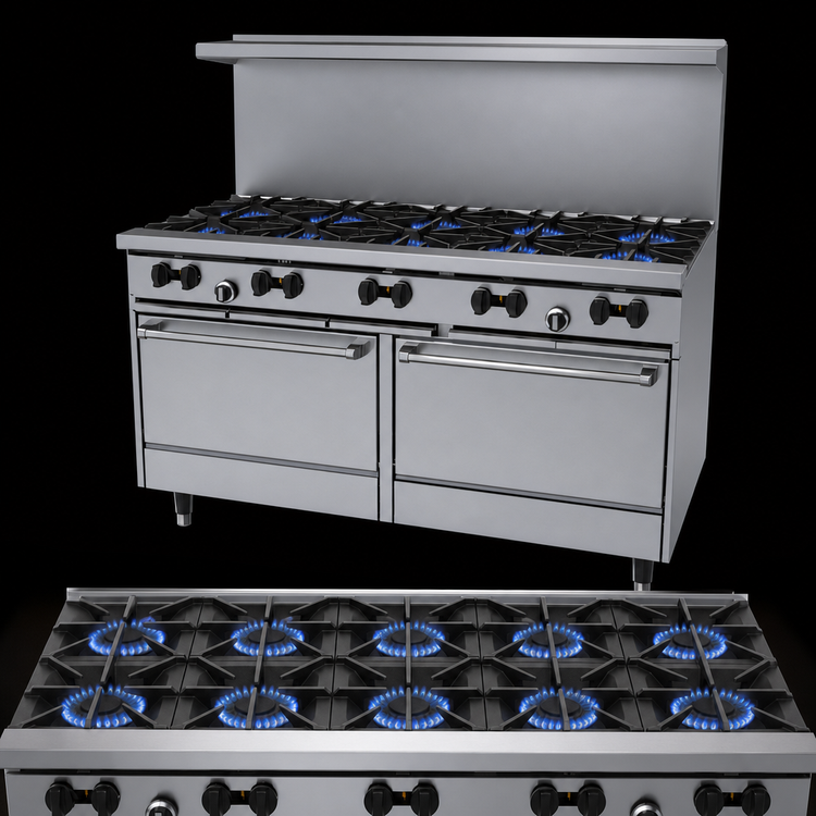 Product image #3 for Garland SunFire 60-Inch Gas Restaurant Range with 10 Open Burners and 2 Standard Ovens