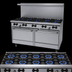 Thumbnail image #3 for Garland SunFire 60-Inch Gas Restaurant Range with 10 Open Burners and 2 Standard Ovens