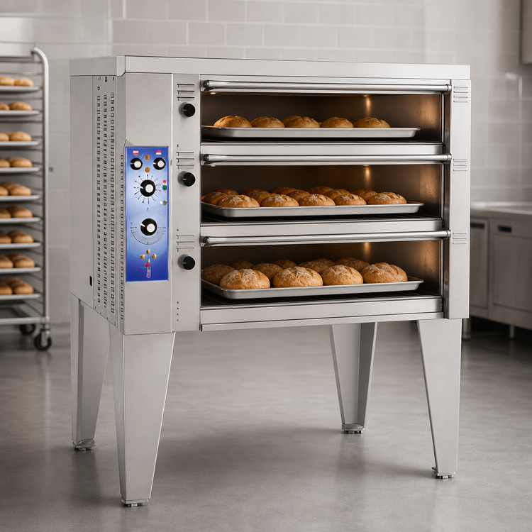 Product image #3 for Bakers Pride Super Deck Series 3-Cavity Electric Bake/Roast Deck Oven, 38 x 36 x 12 Inch Cavities, 24 kW