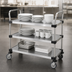 Thumbnail image #3 for Metro Super Erecta MW206 Standard Duty Stainless Steel Bus Cart, 3 Solid Shelves, 36 x 21 Inches