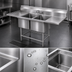 Thumbnail image #3 for Spec-Master FN Series Coved Corner Two-Compartment Sink, 47W x 35D, 14 Gauge Stainless Steel, Without Drainboards