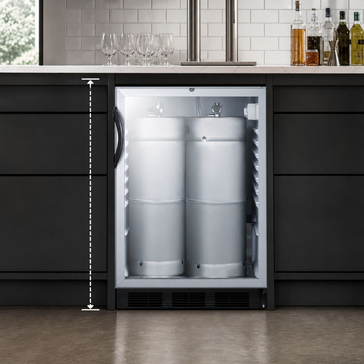 Product image #4 for Summit Commercial ADA Counter Height Draft Beer Dispenser with Glass Door, 5.5 Cu. Ft., 2 x 1/6 Keg Capacity