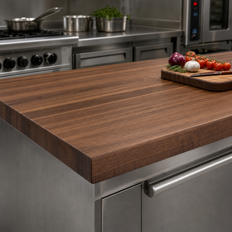 Product image #3 for John Boos Boos Block American Black Walnut Edge Grain Kitchen Countertop, 60" x 38" x 3", Flat