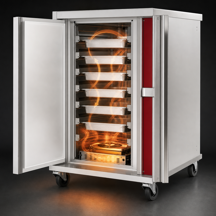 Product image #3 for Carter-Hoffmann PH1860 Mobile 2-Door Heated Food Transport Cabinet with Bottom-Mounted Forced-Air Heat