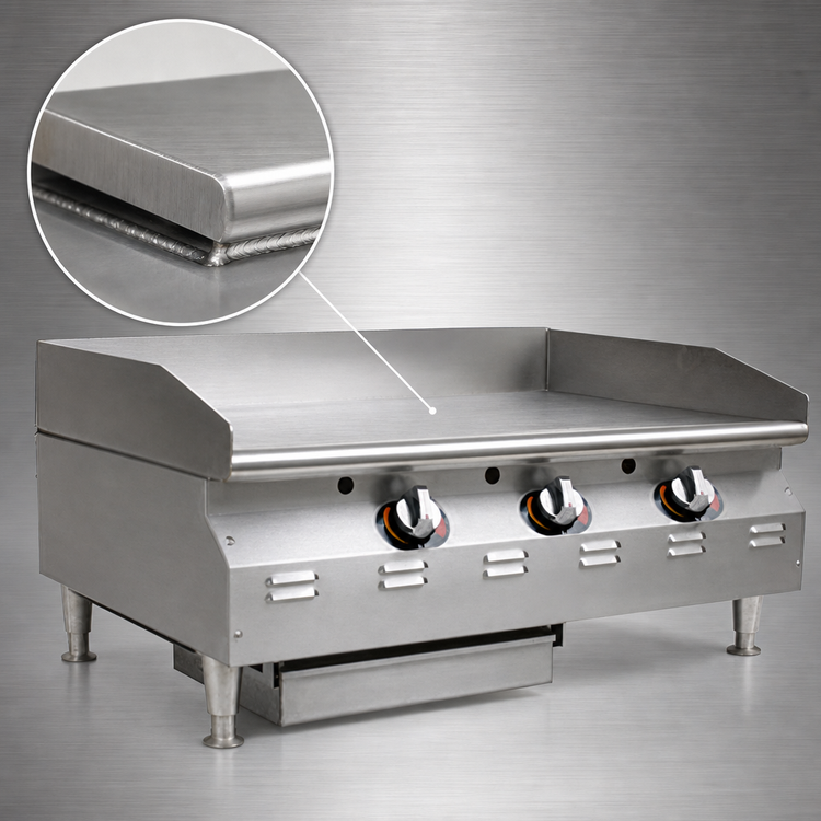 Product image #3 for RedHots Chef's Line Extra-Deep 24-Inch Countertop Natural Gas Griddle with Thermostatic Controls