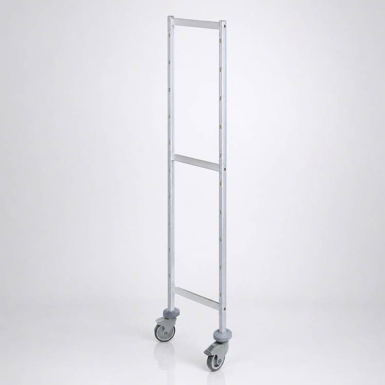 Product image #3 for Fermod Fermostock 64 Inch High x 22 Inch Deep Mobile Shelving Upright, Anodized Aluminum
