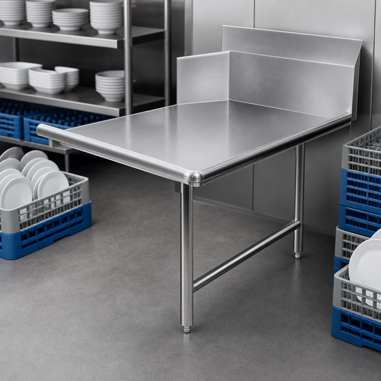 Product image #3 for BK Resources 72-Inch Straight Clean Dishtable, Left-to-Right Operation, Stainless Steel