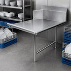 Thumbnail image #3 for BK Resources BKCDT-72-R-SS 72-Inch Straight Clean Dishtable, Left-to-Right, 18-Gauge 304 Stainless Steel, 10-Inch Backsplash