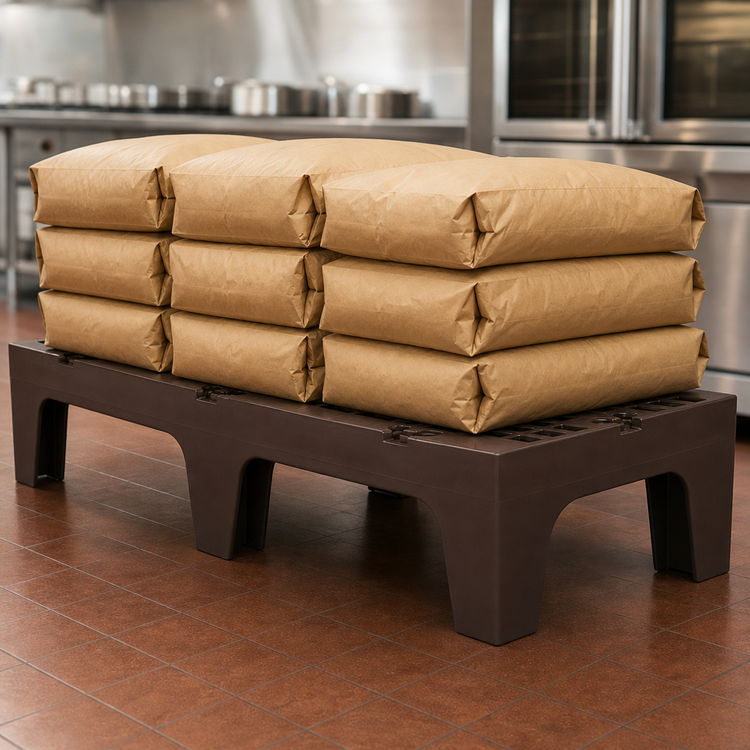 Product image #4 for Cambro S-Series Dunnage Rack — Slotted Polypropylene, 60 in W x 21 in D x 12 in H, 3000 lb Capacity (Dark Brown)