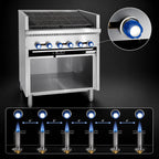 Thumbnail image #3 for Imperial (Middleby) Steakhouse IABF-36 36-Inch Gas Floor Model Charbroiler, 6 Radiant Burners, Slanted Cast Iron Grates, Open Cabinet Base