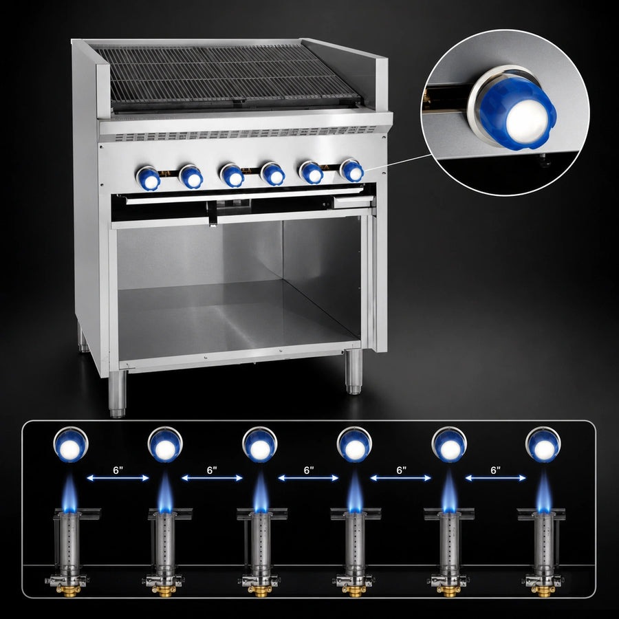 Six Individually Controlled Burners