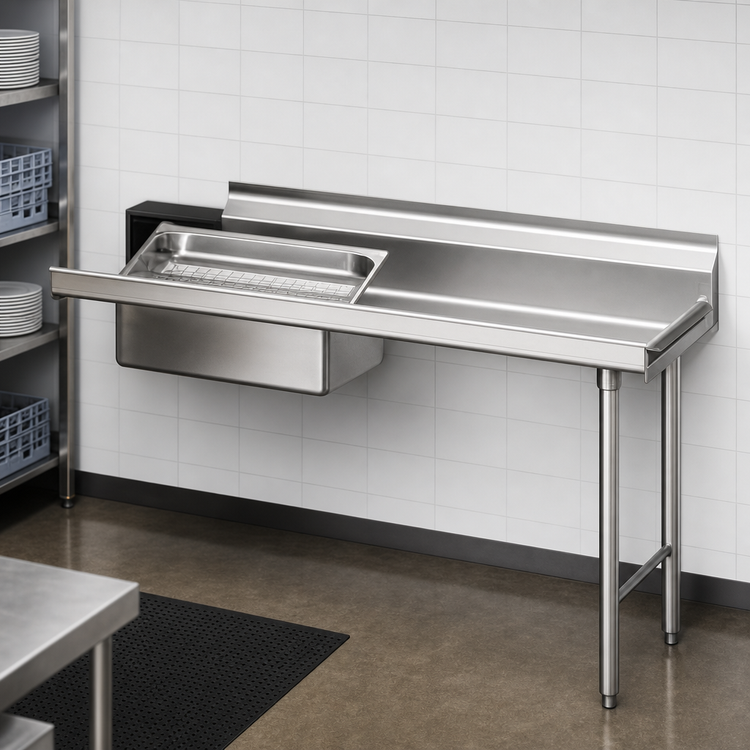Product image #3 for Eagle Group 72-Inch Straight Soiled Dishtable with Pre-Rinse Sink, Right-to-Left Operation