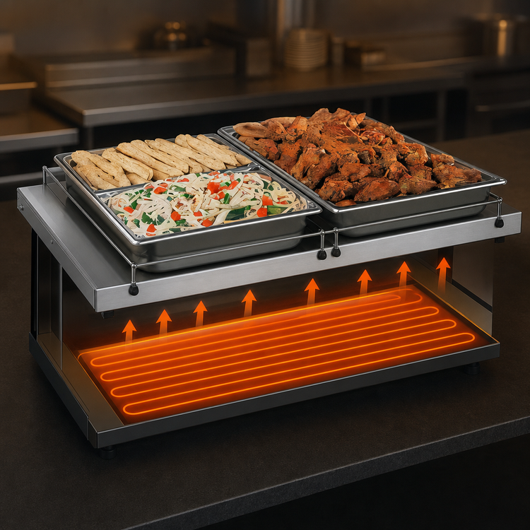 Product image #3 for Hatco Glo-Ray 36-Inch Freestanding Heated Shelf, 6-Inch Deep, Stainless Steel Top
