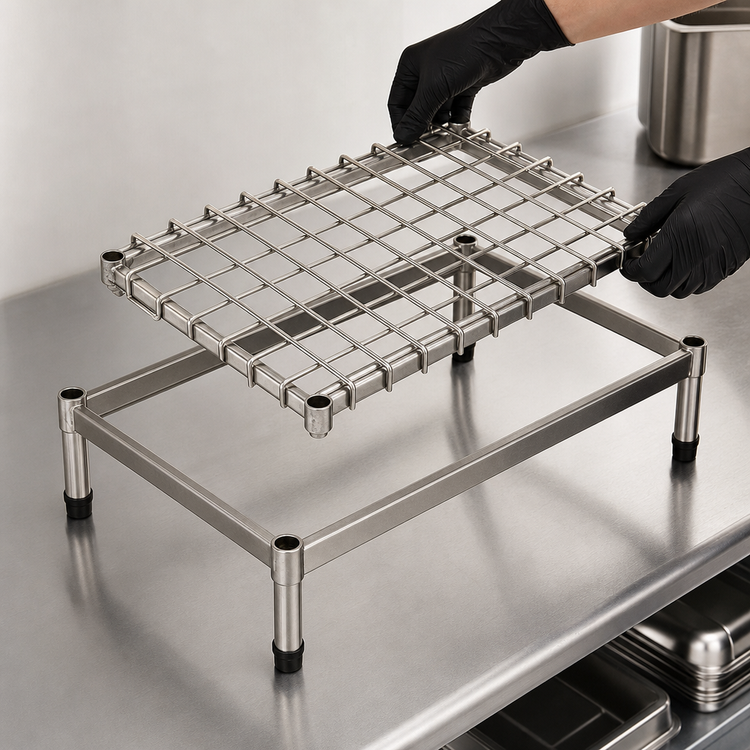 Product image #3 for Eagle Group DS1836-S Stainless Steel Dunnage Shelf with Removable Wire Mat, 36W x 18D