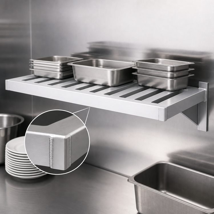 Product image #4 for New Age Adjust-A-Shelf T-Bar Wall-Mounted Aluminum Shelf, 48W x 24D
