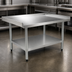 Thumbnail image #3 for BlendPort 60 Inch x 24 Inch Stainless Steel Top Equipment Stand with Galvanized Undershelf