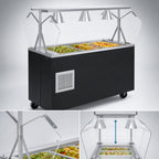 Thumbnail image #3 for Vollrath 2-Series Affordable Portable™ R38733A Portable Refrigerated 3-Pan Cold Food Buffet Station with Breath Guard and Locking Casters