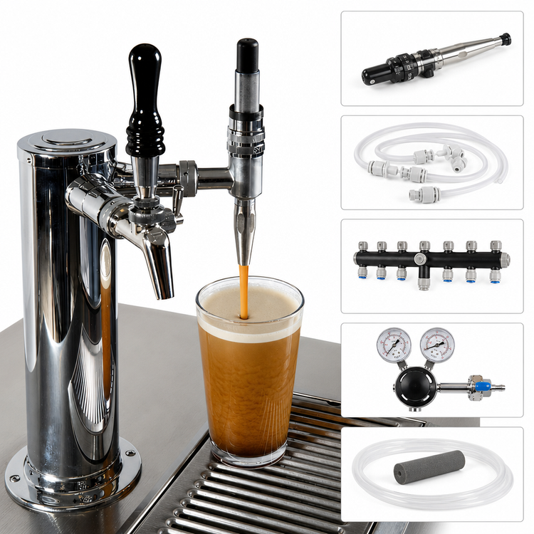 Product image #4 for Perlick Nitro Dispensing Kit — Single-Infuser Kit with 6-Way Distributor, Hoses & Regulator Assembly