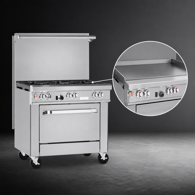 Product image #3 for Southbend Ultimate 36-Inch Commercial Gas Restaurant Range with Thermostatic Griddle and Standard Oven