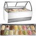 Thumbnail image #3 for Omcan White Gelato Display Showcase, 13 Pan Capacity, Curved Front Glass, 69-1/2 Inch Wide