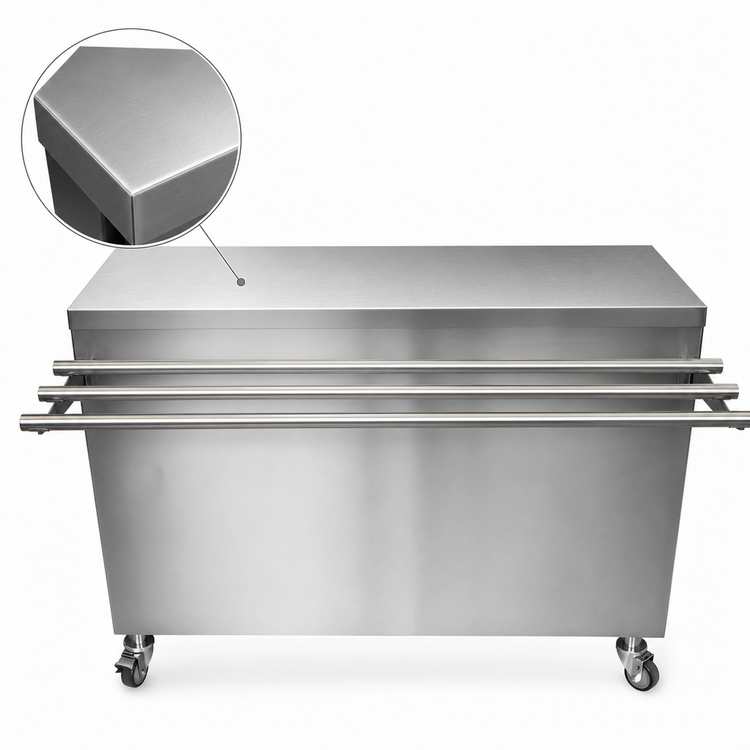 Product image #3 for BK Resources SECT-2460 60-Inch Stainless Steel Serving Counter with 12-1/2-Inch Drop Shelf