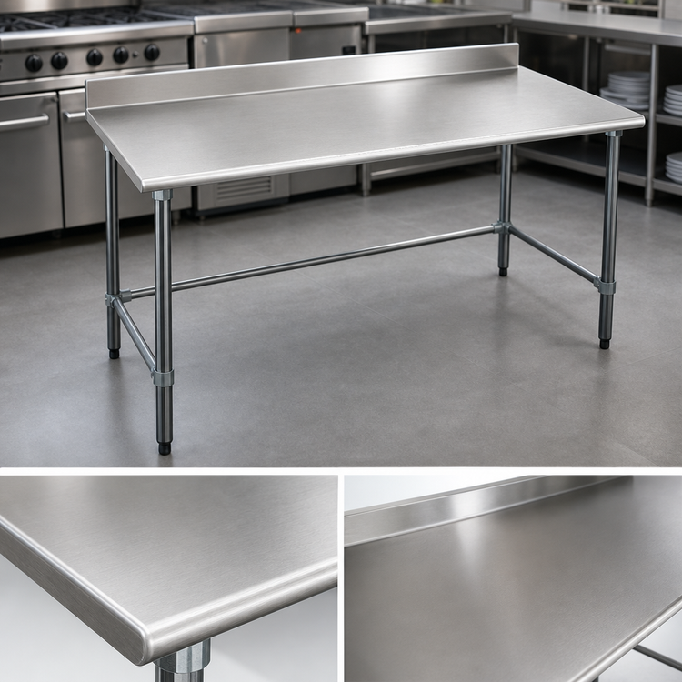 Product image #3 for Eagle Group BlendPort® Deluxe Series Stainless Steel Work Table with 4-1/2 Inch Backsplash, 72 x 24 Inch