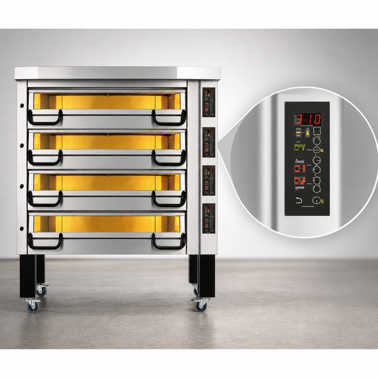 Product image #3 for PizzaMaster PM 944ED 4-Deck Electric Pizza Deck Oven with IQControl Panel