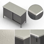Thumbnail image #3 for John Boos EBSP3-3036 36 x 30 Inch 3/4-Inch Poly Top Work Table with Stainless Steel Enclosed Base and Sliding Doors